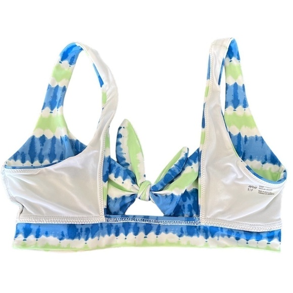 Aerie Women's Printed Tie Banded Wide Strap Scoop Bikini Top Tie Dye Size Small - Picture 6 of 8